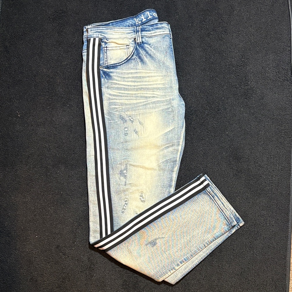 Men's Skinny Jeans with Side Stripes